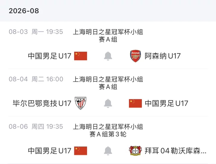 U17国足28人名单公布 8月3日对阵阿森纳U17 U17国足28人名单公布 8月3日对阵阿森纳U17